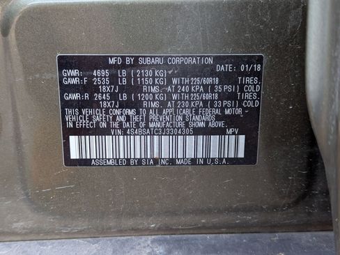 Used 2018 Subaru Outback 2.5i Touring w/ Protection Package #1 image 32