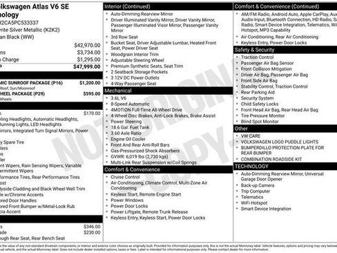 Certified 2023 Volkswagen Atlas SE w/ Panoramic Sunroof Package image 42