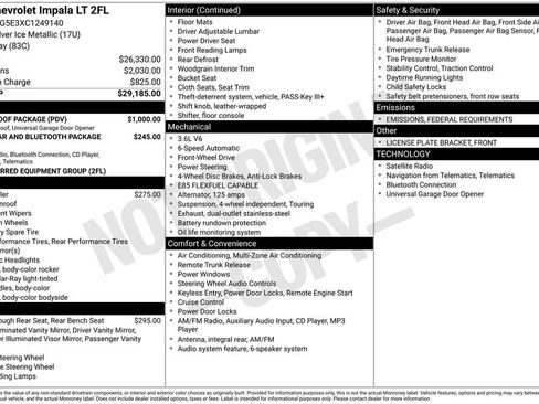 Used 2012 Chevrolet Impala LT w/ LT Sunroof Package image 15