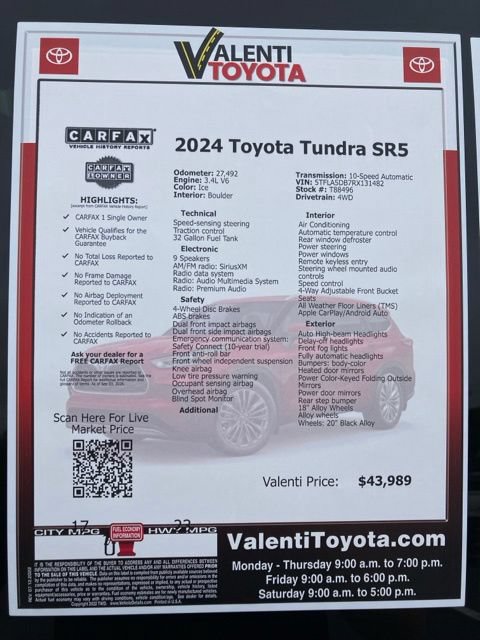 Used 2024 Toyota Tundra SR5 w/ TRD Sport Premium Package AWD/4WD image 53