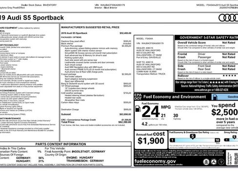 Used 2019 Audi S5 Premium Plus w/ Premium Plus image 2