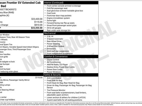 Used 2011 Nissan Frontier SV RWD image 3