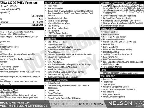 Certified 2024 MAZDA CX-90 Plug-In Hybrid w/ Premium Pkg AWD/4WD image 2