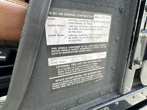 Used 2001 HUMMER H1 4-Door Open Top image 32