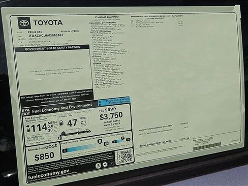 New 2027 Toyota Prius Plug-In Hybrid FWD image 17