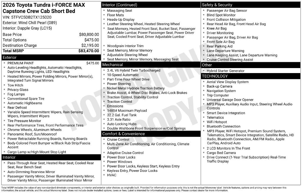 Used 2026 Toyota Tundra Capstone AWD/4WD image 40
