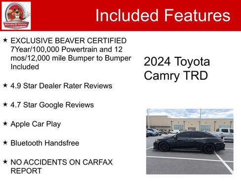 Used 2024 Toyota Camry TRD w/ TRD Package w/JBL Audio FWD image 5