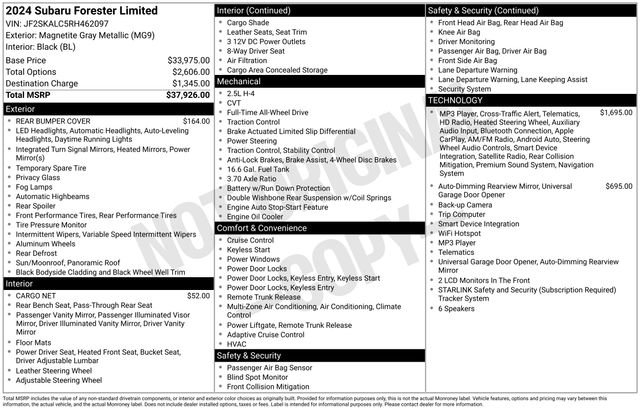 Used 2024 Subaru Forester Limited AWD/4WD image 20