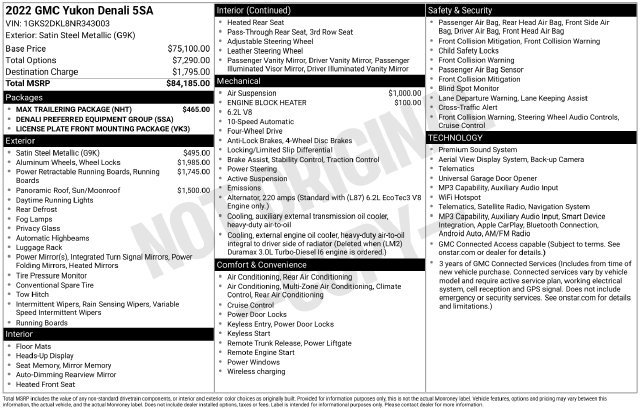 Used 2022 GMC Yukon Denali w/ Max Trailering Package AWD/4WD image 26