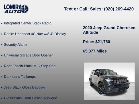 Used 2020 Jeep Grand Cherokee Altitude AWD/4WD image 39