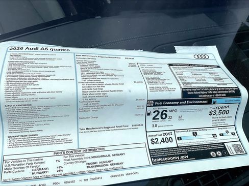 New 2026 Audi A5 2.0T Premium Plus AWD/4WD image 19