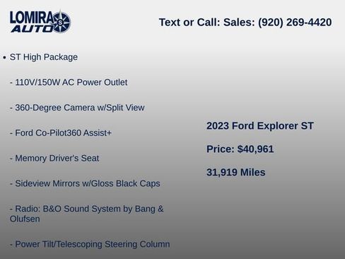 Used 2023 Ford Explorer ST w/ Technology Package AWD/4WD image 8