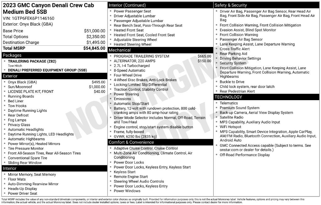 Used 2023 GMC Canyon Denali AWD/4WD image 1