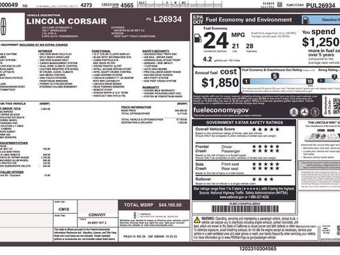Certified 2023 Lincoln Corsair AWD w/ Equipment Group 101A image 36