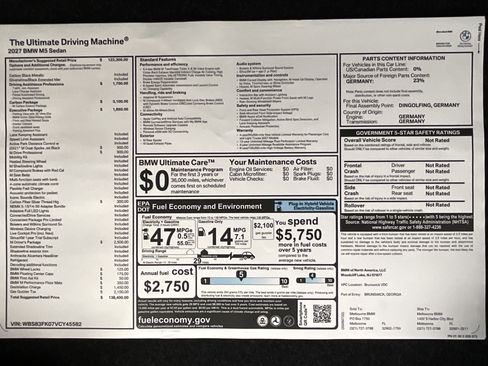 New 2027 BMW M5 w/ Carbon Package AWD/4WD image 37