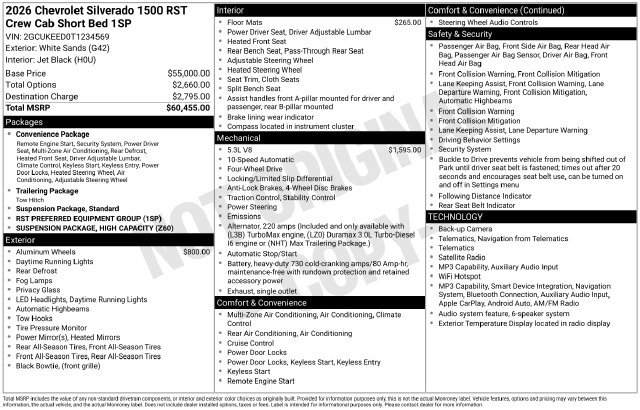 New 2026 Chevrolet Silverado 1500 RST AWD/4WD image 16