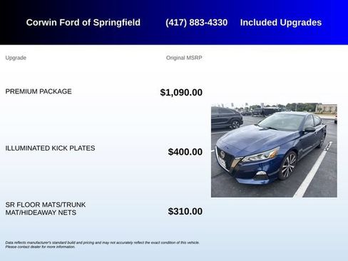 Used 2020 Nissan Altima 2.5 SR w/ Premium Package FWD image 5
