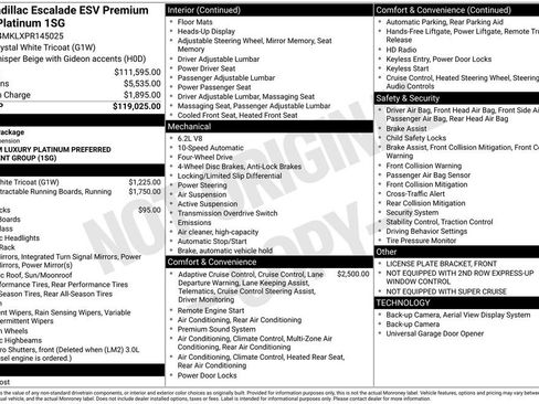 Certified 2023 Cadillac Escalade ESV Premium Luxury Platinum image 37