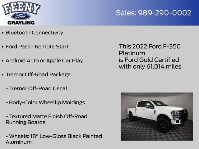 Used 2022 Ford F350 Platinum w/ Tremor Off-Road Package AWD/4WD image 9