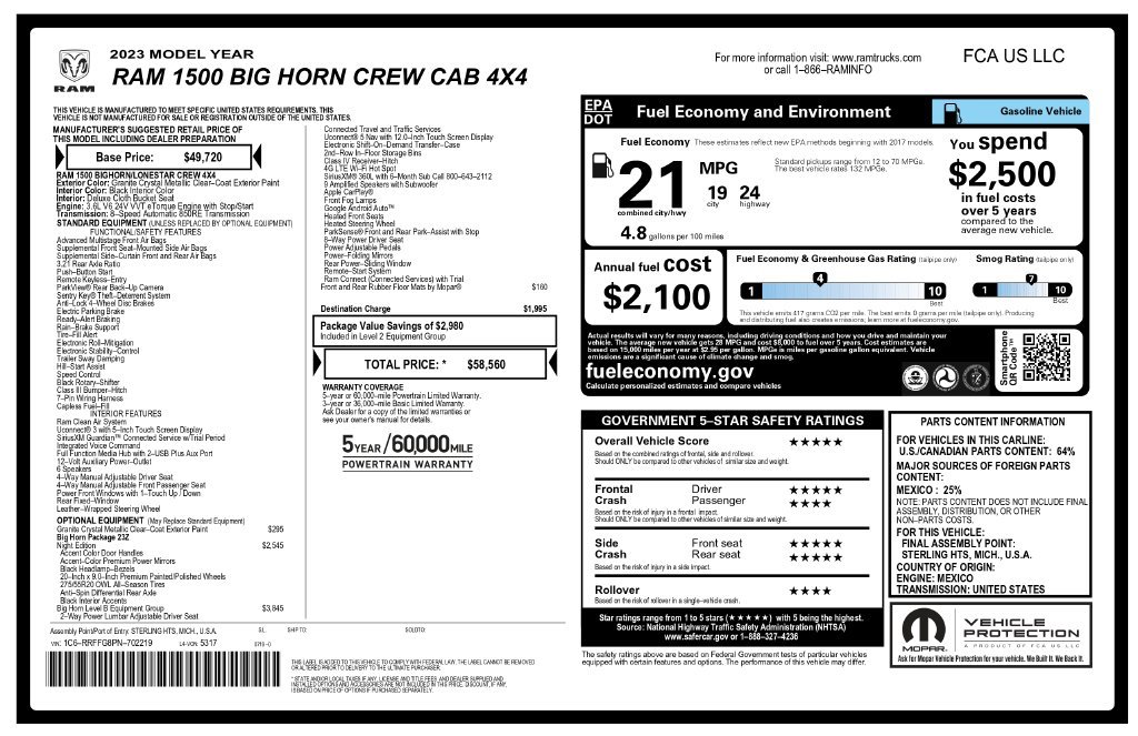 Used 2023 RAM 1500 Big Horn AWD/4WD image 8