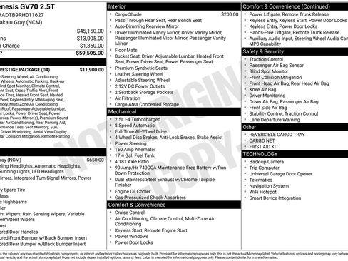 Certified 2024 Genesis GV70 2.5T w/ Sport Prestige Package image 24