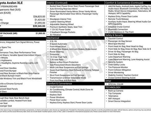 Used 2022 Toyota Avalon XLE w/ Moonroof Package FWD image 4