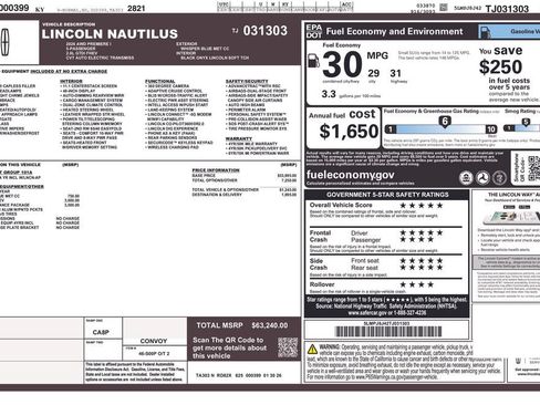New 2026 Lincoln Nautilus Premier w/ Jet Appearance Package AWD/4WD image 28