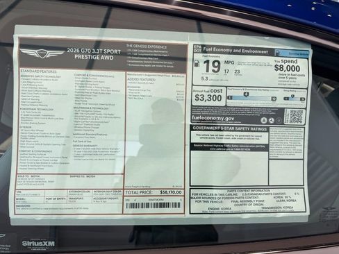 New 2026 Genesis G70 3.3T Sport Prestige image 9