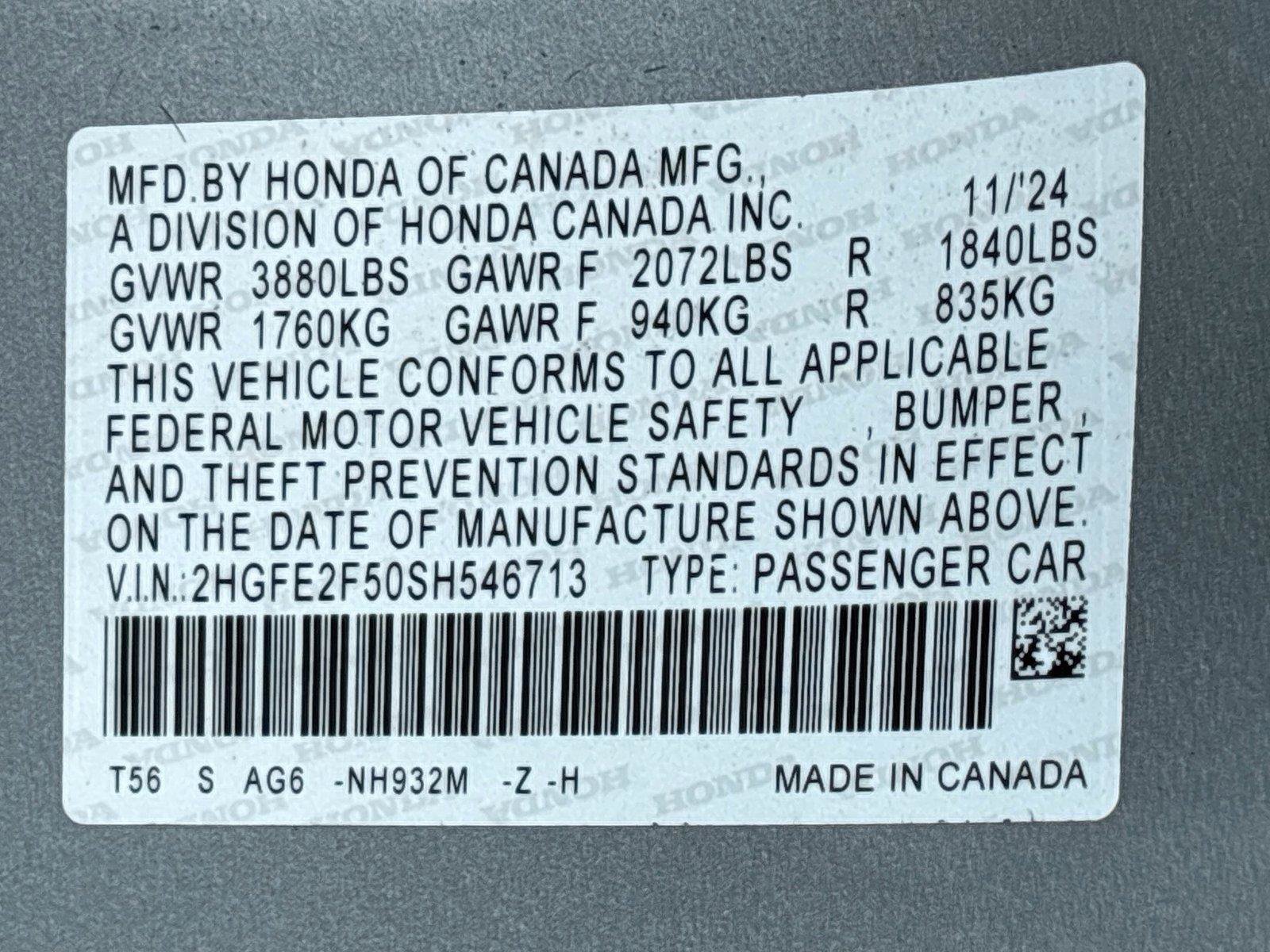 Certified 2025 Honda Civic Sport image 33