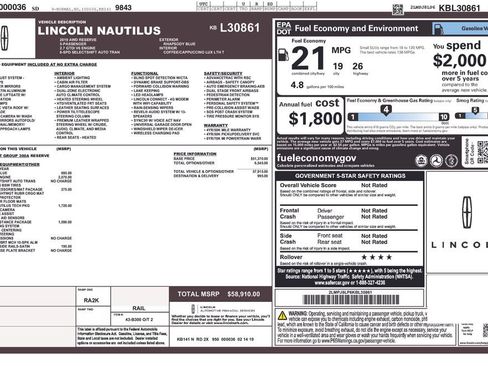 Used 2019 Lincoln Nautilus Reserve AWD/4WD image 2
