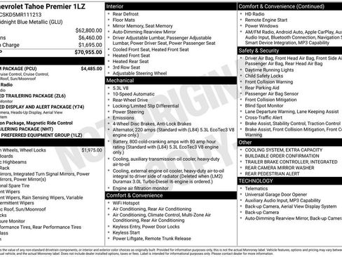 Used 2021 Chevrolet Tahoe Premier w/ Premium Package RWD image 6