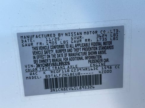 New 2025 Nissan Versa SV w/ Trunk Package image 26