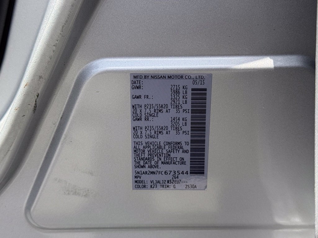 Used 2015 Nissan Pathfinder Platinum w/ Cargo Package FWD image 32