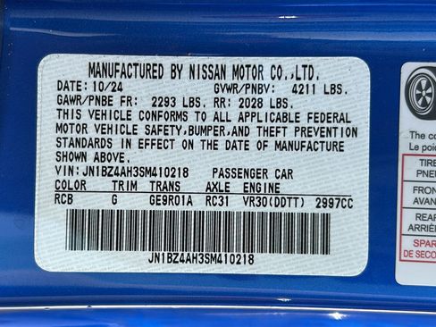 Used 2025 Nissan Z Sport w/ Floor Mat Package RWD image 28