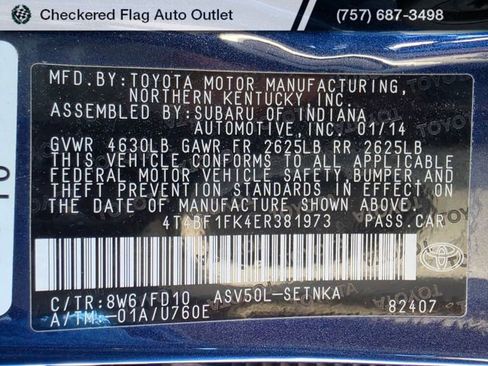 Used 2014 Toyota Camry LE FWD image 20