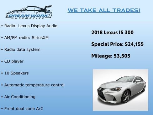 Used 2018 Lexus IS 300 w/ Comfort Package image 2