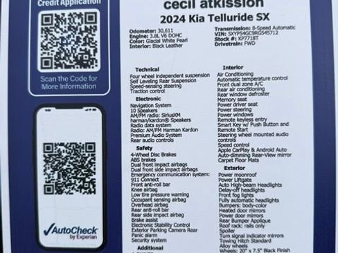 Used 2024 Kia Telluride SX w/ Towing Package image 29