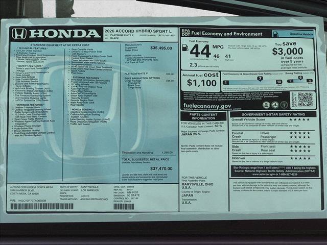 New 2026 Honda Accord Sport image 17