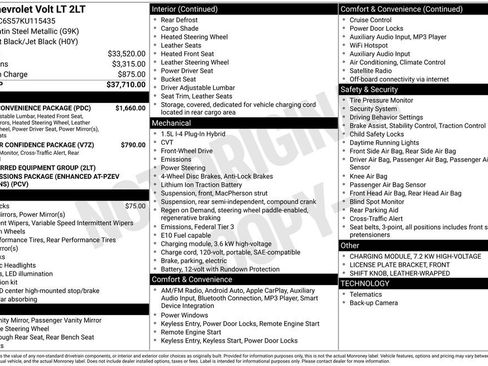 Used 2019 Chevrolet Volt LT w/ Power Convenience Package image 3
