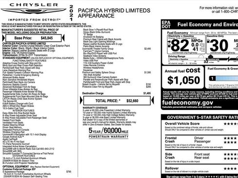 Used 2021 Chrysler Pacifica Limited w/ Uconnect Theater Family Group FWD image 6