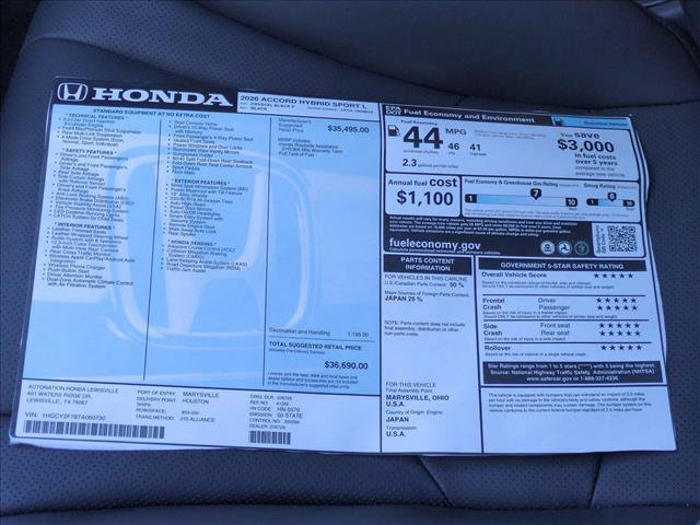 New 2026 Honda Accord Sport image 17