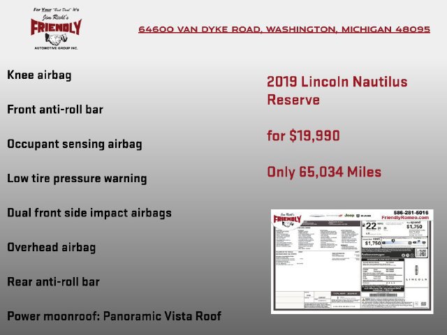 Used 2019 Lincoln Nautilus Reserve AWD/4WD image 7