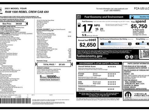 Used 2021 RAM 1500 Rebel w/ Rebel Level 1 Equipment Group image 3