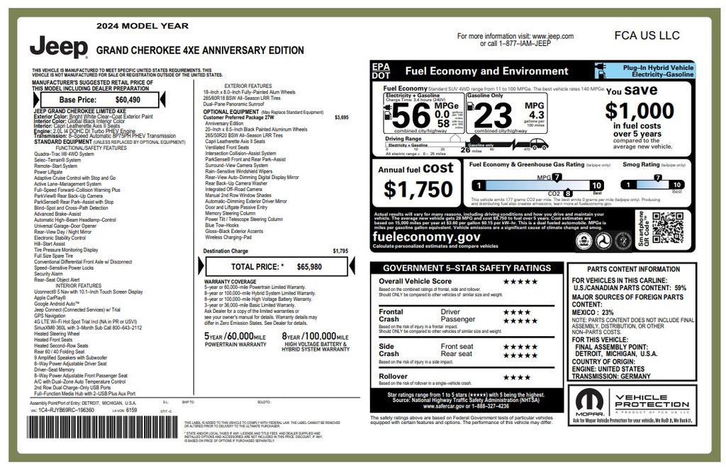 Used 2024 Jeep Grand Cherokee Limited 4xe AWD/4WD image 3