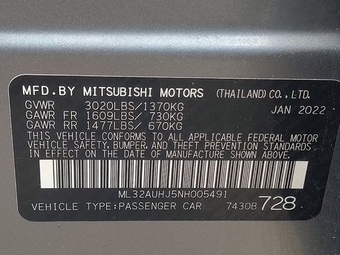 Used 2022 Mitsubishi Mirage SE FWD image 33