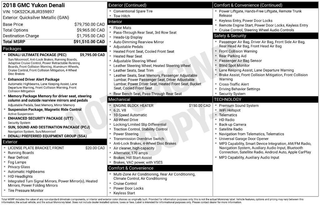 Used 2018 GMC Yukon Denali w/ Denali Ultimate Package AWD/4WD image 27