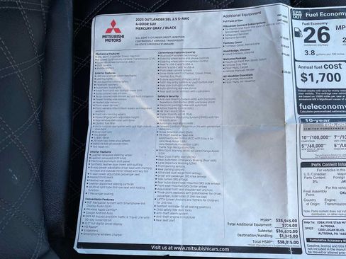 Used 2023 Mitsubishi Outlander SEL AWD/4WD image 39
