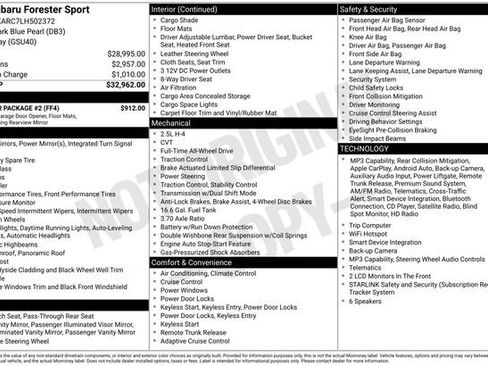 Used 2020 Subaru Forester Sport w/ Popular Package #2 AWD/4WD image 35