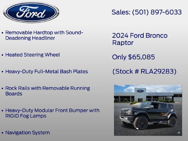Certified 2024 Ford Bronco Raptor w/ Interior Carbon Fiber Pack 6 AWD/4WD image 13
