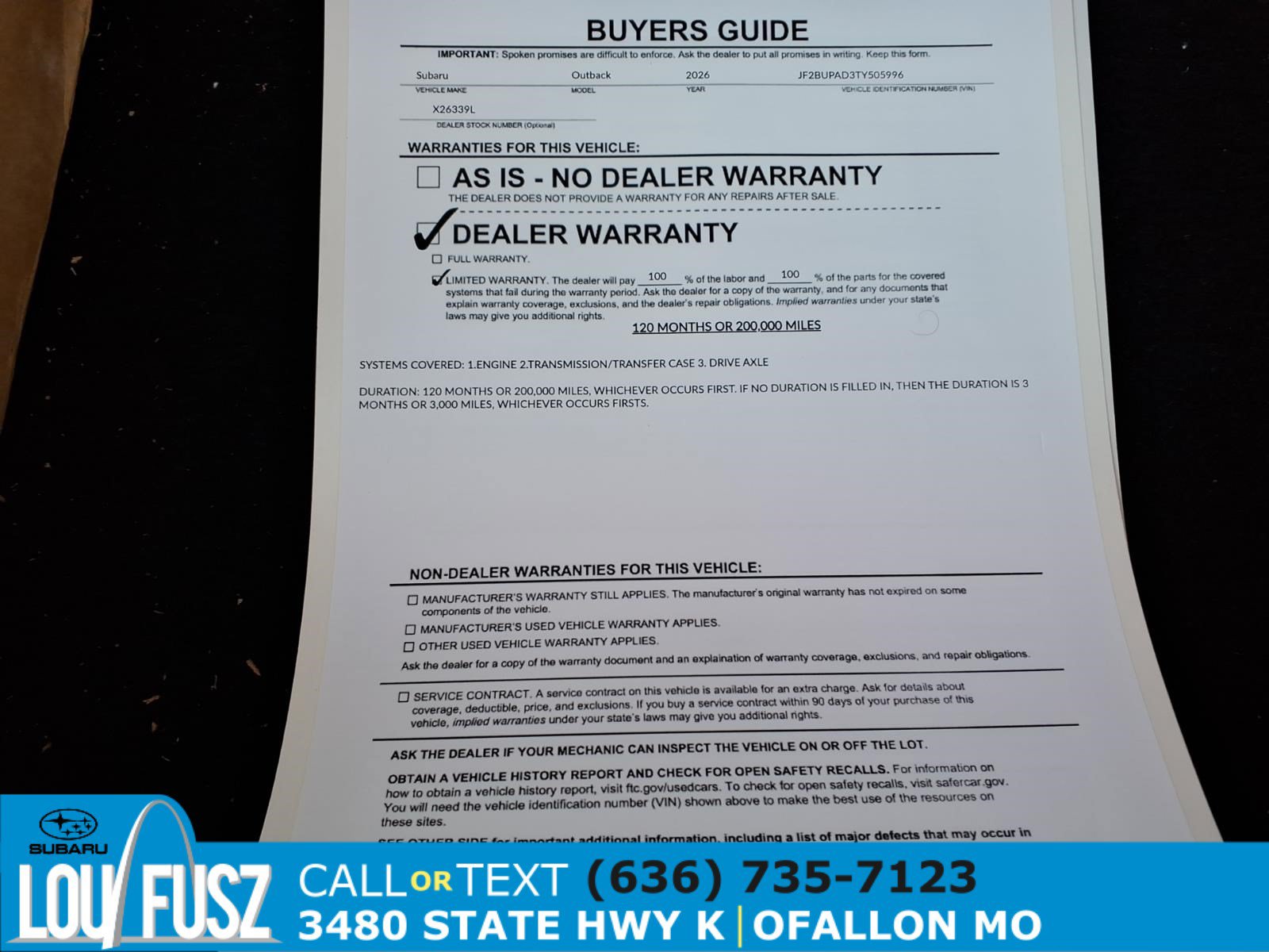 Certified 2026 Subaru Outback Premium AWD/4WD image 35